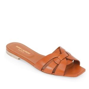 BNIB - Saint Laurent Nu Pieds Amber Leather Slide